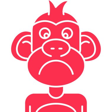 maymun ikon vektör illüstrasyonu