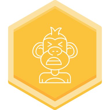 maymun ikon vektör illüstrasyonu