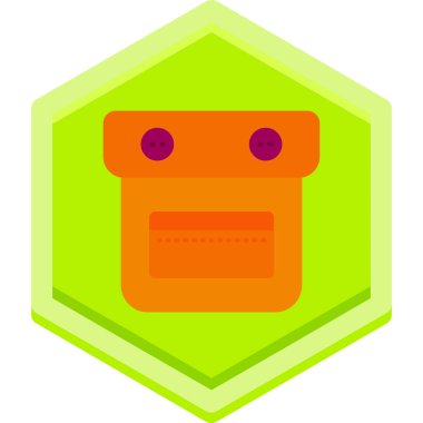 Yeşil ve turuncu simgenin vektör çizimi