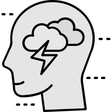 Beyin fırtınası. Web simgesi vektör illüstrasyonu