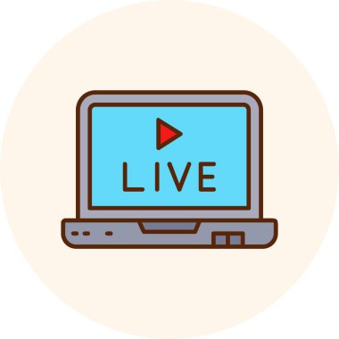 canlı yayın yassı vektör tasarımı