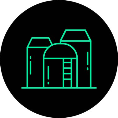 Bir bina simgesinin vektör illüstrasyonu