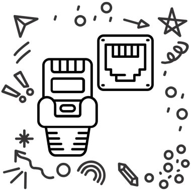 USB flash sürücü simgesini, anahat stili