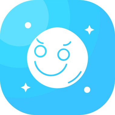 şirin mutlu gülümseme ikonu, vektör illüstrasyonu