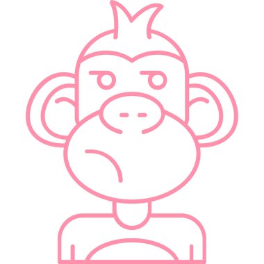 maymun ikon vektör illüstrasyonu