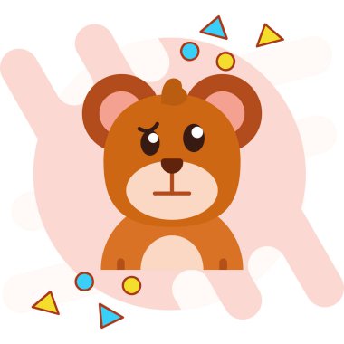 sevimli hayvan çizgi vektör çizim grafik tasarım