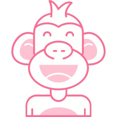 Maymun. Web simgesi basit illüstrasyon