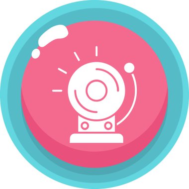 Alarm simgesi ve vektör illüstrasyonu beyaz arkaplanda izole edildi