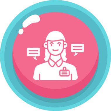 konuşma kabarcığı vektör çizim tasarımlı avatar kadın