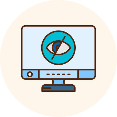 İnternet izleme renkli vektör simgesi