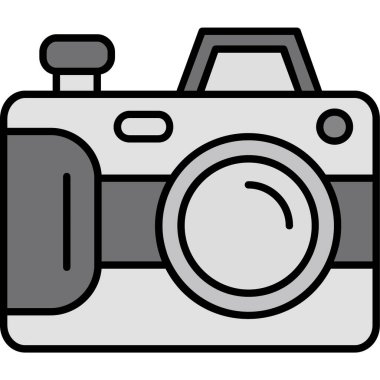 Fotoğraf makinesi simgesi. Web için fotoğraf makinesi vektör simgelerinin özet çizimi