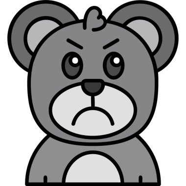 Kızgın ayı çizgi filmi, vektör illüstrasyonu