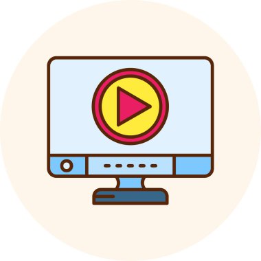 Video oynatıcı renkli vektör simgesi