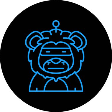 Şirin bir aslan simgesinin vektör çizimi