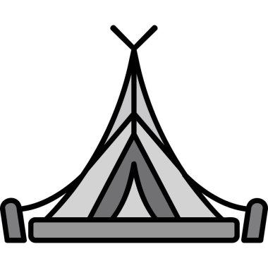 Çadır simgesi, anahat stili