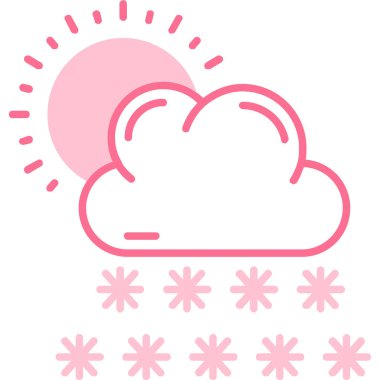 Bulut ve kar tanelerinin vektör çizimi