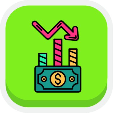 İş ve finans simgelerinin vektör illüstrasyonu, para ve finans