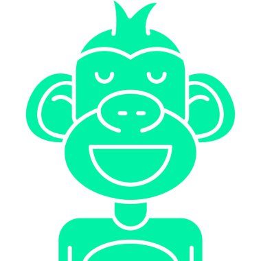 maymun ağ simgesi basit vektör illüstrasyonu