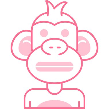 Maymun. Web simgesi basit illüstrasyon