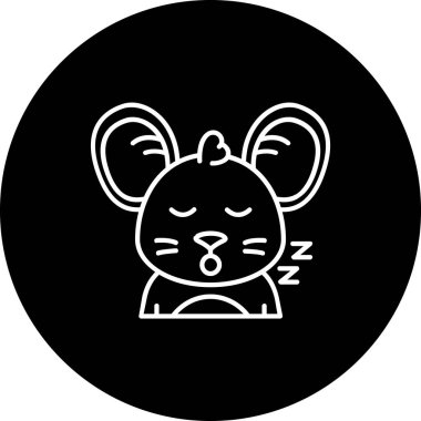 Web için şirin uyuyan simgenin vektör illüstrasyon tasarımı