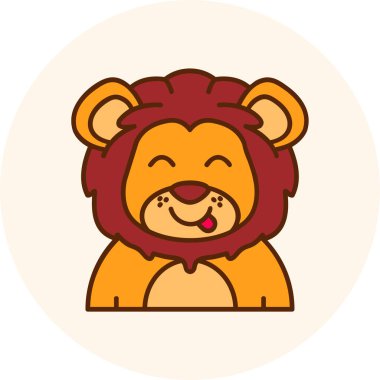 Şirin bir aslanın vektör çizimi