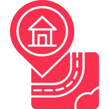 konum haritası pin simgesi ana hat biçiminde