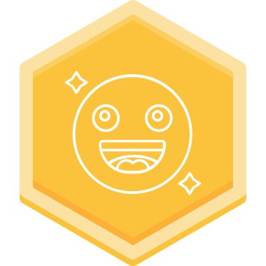 Moda Biçimli Mutlu Emoji Simgesi İzole Arkaplan