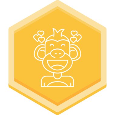 maymun kafa simgesi vektör illüstrasyonu