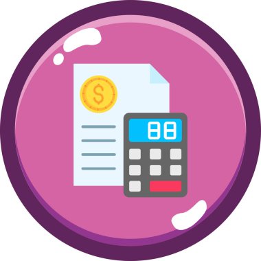 Para vektör simgesine sahip hesap makinesi