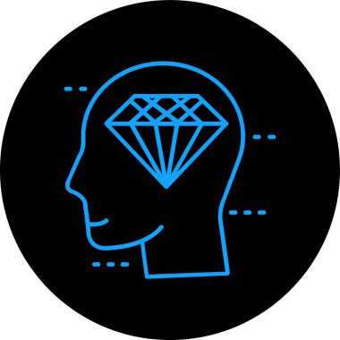 Mavi elmas ikonlu elmas, vektör illüstrasyonu