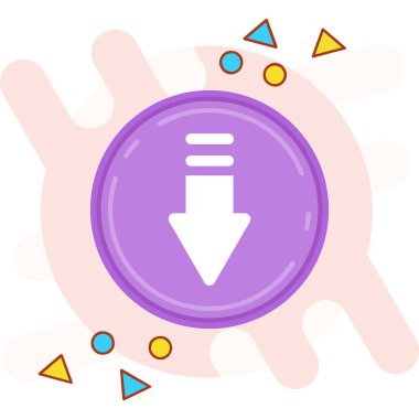 ok aşağı simgesi, basit vektör illüstrasyonu