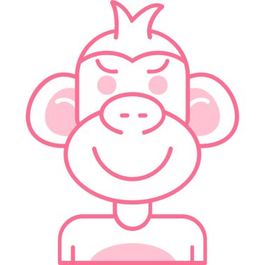 maymun ikon vektör illüstrasyonu