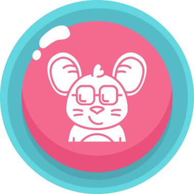 Uzun gölgede hayvan fare yassı simgesi