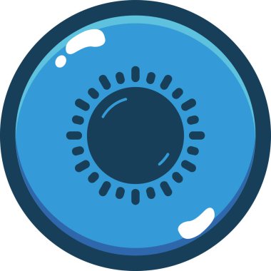 Yuvarlak mavi düğmenin vektör çizimi