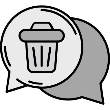 Çöp kutusu simgesi, vektör illüstrasyonu