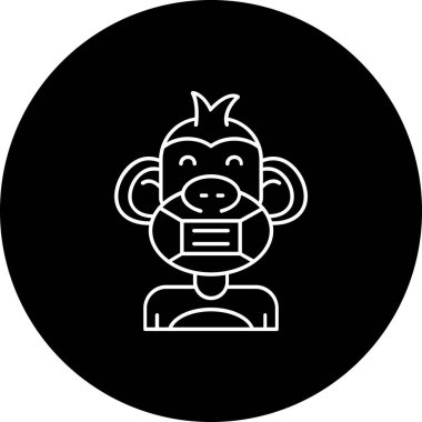 Bir maymun simgesinin vektör çizimi