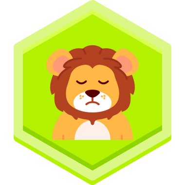 hayvan aslan simge vektör çizim