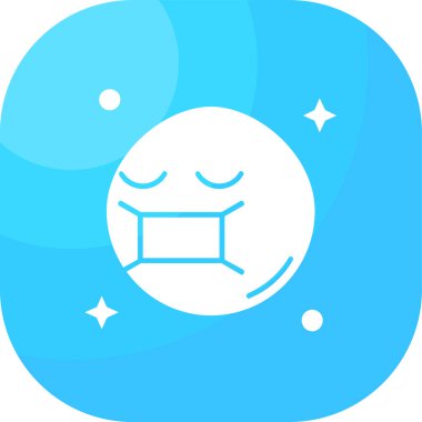 Mavi arkaplanda izole edilmiş üzgün yüz simgesi. Üzücü bir ifade. vektör.