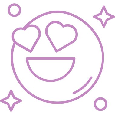 Yıldızlı mutlu gülümseme, vektör simgesi tasarımı, düzenlenebilir vuruş.