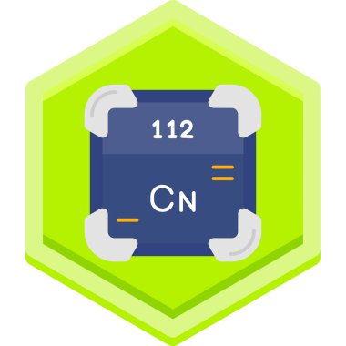 Beyaz arkaplanda izole edilmiş düz biçimdeki atomik işaret simgesi.