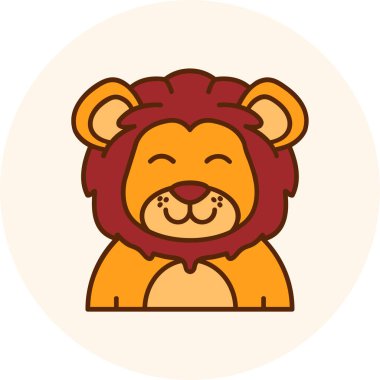 Aslan başı çizgi film simgesi