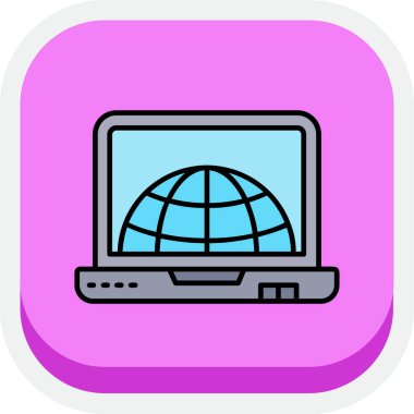 İnternet simgesi ve vektör illüstrasyonu beyaz arkaplanda izole edildi