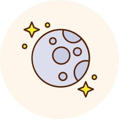 Ay ikonu vektör illüstrasyonu