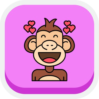 maymun çizgi vektör çizim.