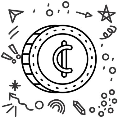 Dolu para birimi simgesi - taslak biçimi