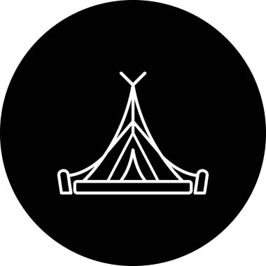 çadır simgesi vektör illüstrasyonu
