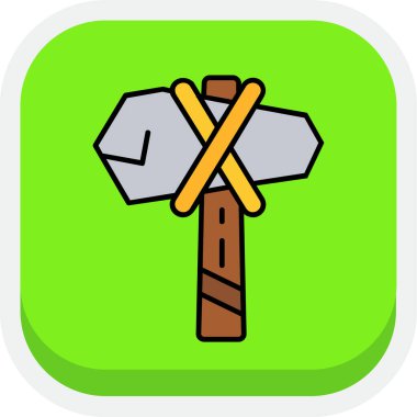 Bir balta simgesinin vektör illüstrasyonu