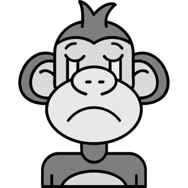 maymun çizgi film duygu ifade simgesi