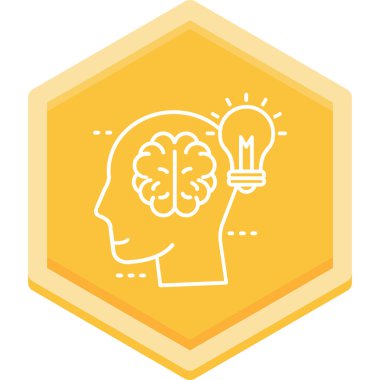 Beyin. Web simgesi basit illüstrasyon