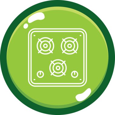 Yeşil Kumarhane Çipi ikonu. Web için yeşil kumarhane çip vektör simgesinin vektör çizimi